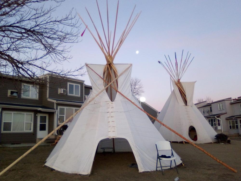 Tipis at moonrise